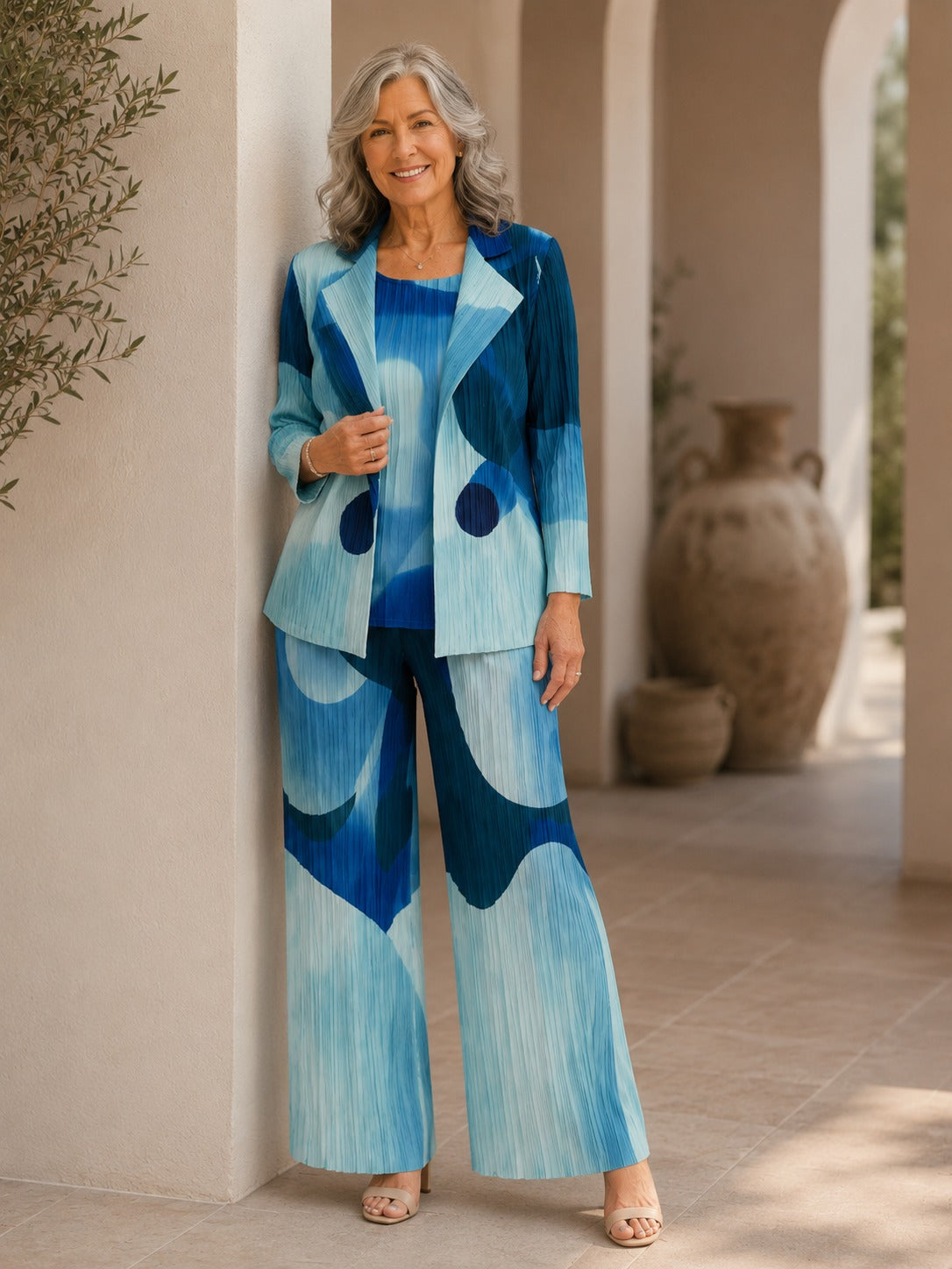 LUCIA - 3pc Mosaic Jacket Top and Pants